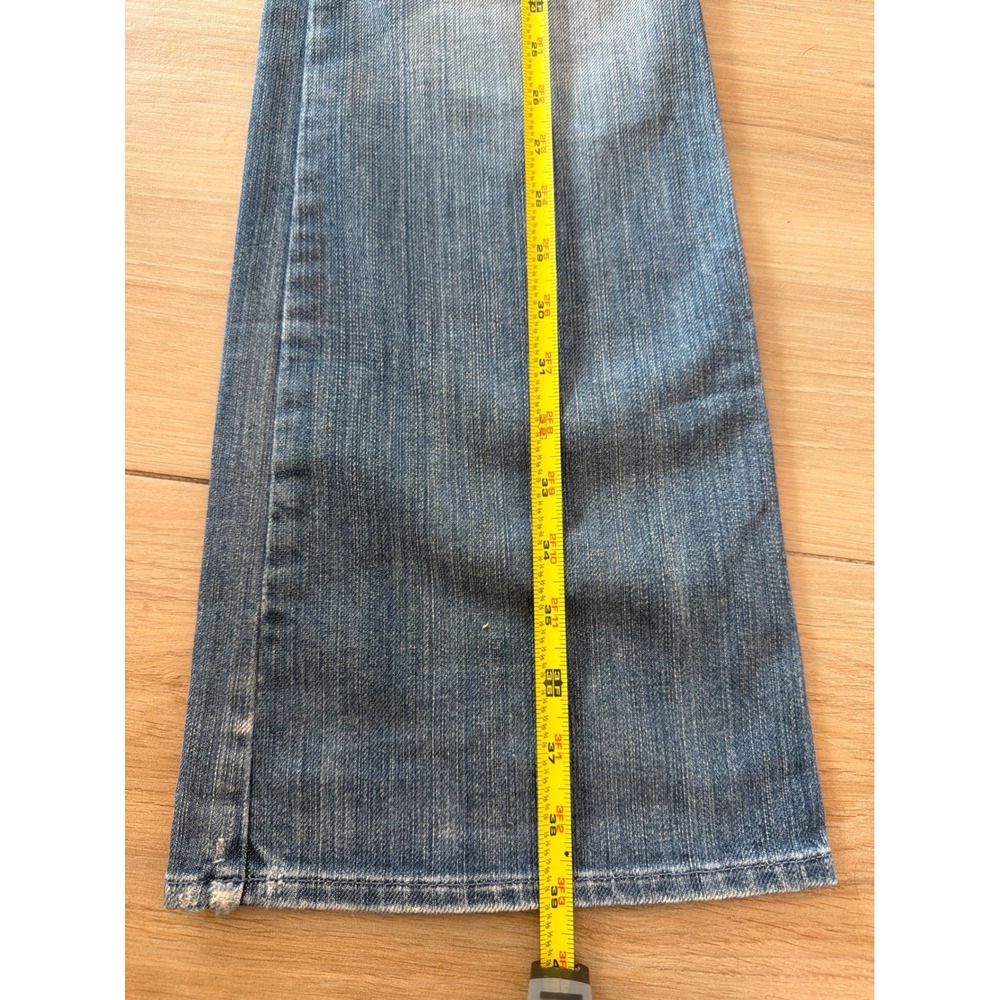 7 For All Mankind Lexie A Pocket Petite Distressed Flare Jeans Blue Size 30 - Picture 4 of 8